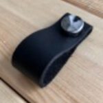 Hakiki Deri Dolap Düğme Kulp - Siyah (5 Adet)