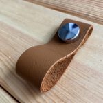 Hakiki Deri Dolap Düğme Kulp - Camel