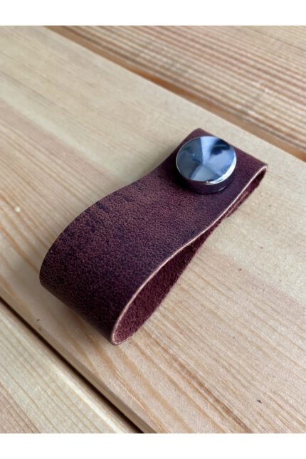 Hakiki Deri Dolap Düğme Kulp - Bordo