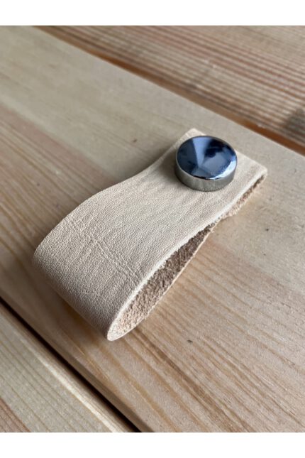 Hakiki Deri Dolap Düğme Kulp - Kemik