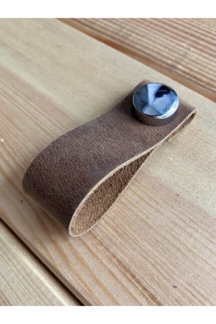 Hakiki Deri Dolap Düğme Kulp - Crazy Kum