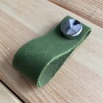 Hakiki Deri Dolap Düğme Kulp - Yağ Yeşili