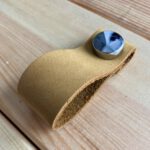 Hakiki Deri Dolap Düğme Kulp - Hardal