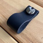 Hakiki Deri Dolap Düğme Kulp - Lacivert