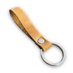 Hakiki Deri Anahtarlık - Gümüş Aksesuar - Portakal Kabuğu