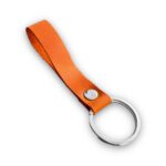 Hakiki Deri Anahtarlık - Gümüş Aksesuar - Turuncu