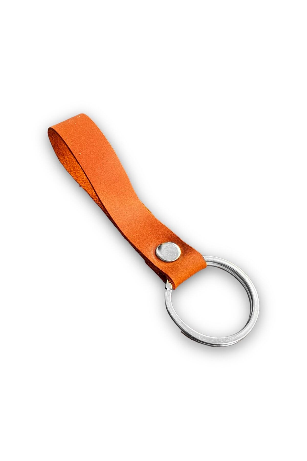 1_org_zoom-698.jpg Hakiki Deri Anahtarlık - Gümüş Aksesuar - Turuncu - Görsel 1