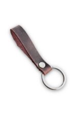 Hakiki Deri Anahtarlık - Gümüş Aksesuar - Bordo