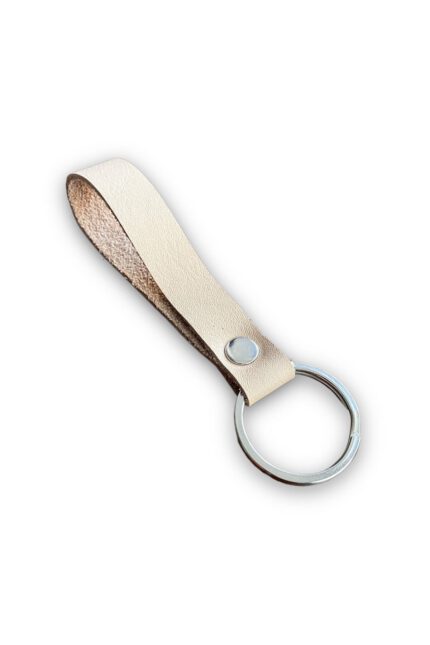 Hakiki Deri Anahtarlık - Gümüş Aksesuar - Kemik