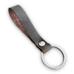 Hakiki Deri Anahtarlık - Gümüş Aksesuar - Acı Kahve