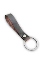 Hakiki Deri Anahtarlık - Gümüş Aksesuar - Acı Kahve