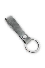 Hakiki Deri Anahtarlık - Gümüş Aksesuar - Crazy Gri