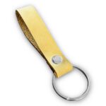 Hakiki Deri Anahtarlık - Gümüş Aksesuar - Hardal