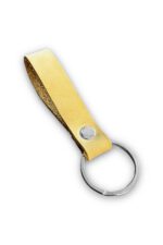 Hakiki Deri Anahtarlık - Gümüş Aksesuar - Hardal