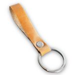 Hakiki Deri Anahtarlık - Gümüş Aksesuar - Sütlü Kahve