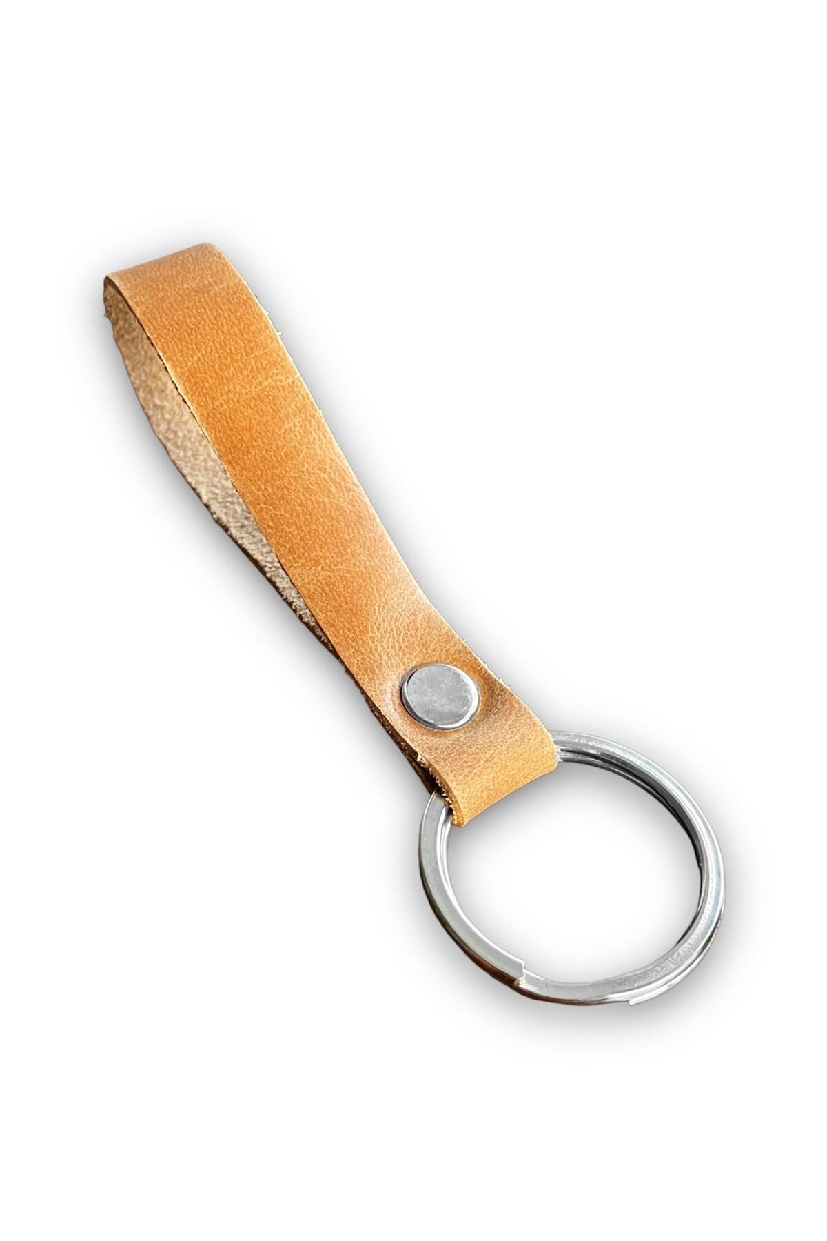 1_org_zoom-710.jpg Hakiki Deri Anahtarlık - Gümüş Aksesuar - Sütlü Kahve - Görsel 1