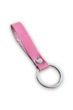 Hakiki Deri Anahtarlık - Gümüş Aksesuar - Pembe
