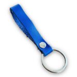 Hakiki Deri Anahtarlık - Gümüş Aksesuar - Mavi