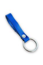 Hakiki Deri Anahtarlık - Gümüş Aksesuar - Mavi