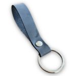 Hakiki Deri Anahtarlık - Gümüş Aksesuar - Lacivert