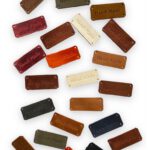 Hakiki Deri El Yapımı Yazılı Çanta Etiketi - Handmade Yazılı Karışık Renk (50 Adet)