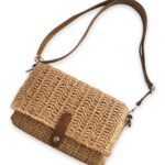 El Yapımı Kağıt Ip Çanta (21x12x3 Cm) Deri Çanta Yanı Ve Ayarlanabilir Çanta Sapı