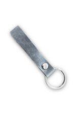 Hakiki Deri Anahtarlık - Gümüş Aksesuar - Crazy Gri - Görsel 2