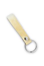 Hakiki Deri Anahtarlık - Gümüş Aksesuar - Hardal - Görsel 2