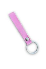 Hakiki Deri Anahtarlık - Gümüş Aksesuar - Pembe - Görsel 2