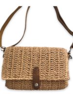 El Yapımı Kağıt Ip Çanta (21x12x3 Cm) Deri Çanta Yanı Ve Ayarlanabilir Çanta Sapı - Görsel 3